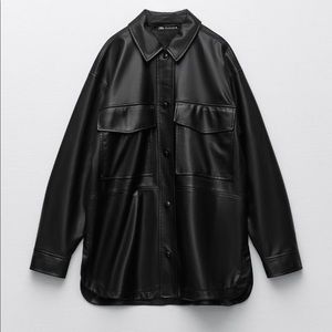 Zara Faux Leather Overshirt